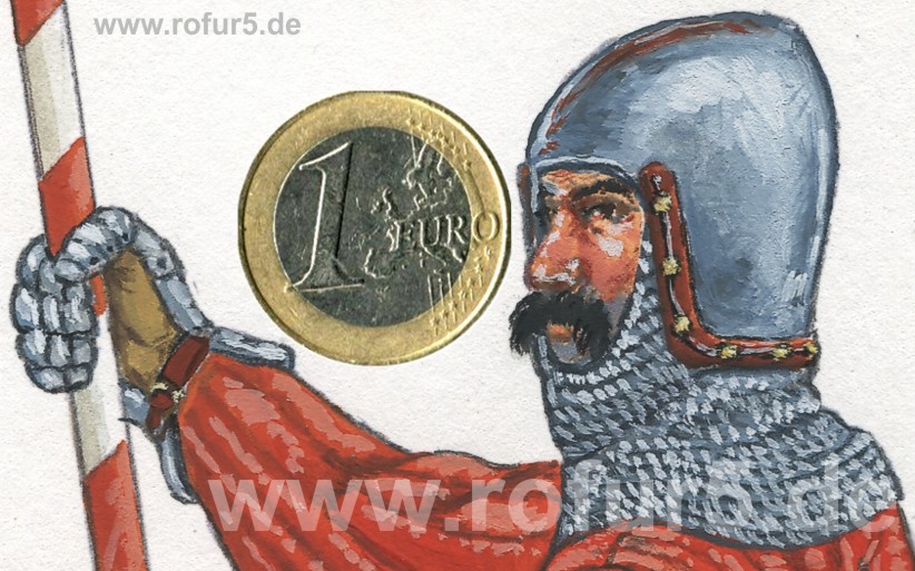 Rolf Fuhrmann, Illustrator. Zeichnung,. Grenvergleich mit 1-EUR-Mnze